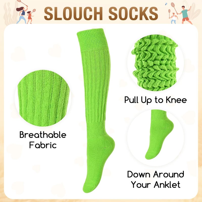 Zmart Women Slouch Socks - Cozy Scrunch Socks, 80s Style in White, Black, Orange & Cream - Image 4